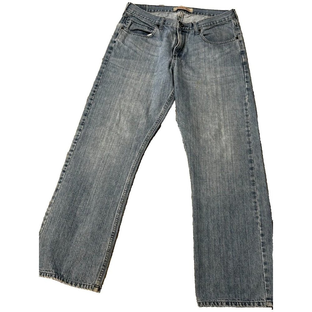 Wrangler Jeans mens relaxed bootcut blue stretch denim pants light wash Sz 33/32